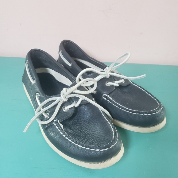 Sperry Dark Blue Leather Topsiders Men 